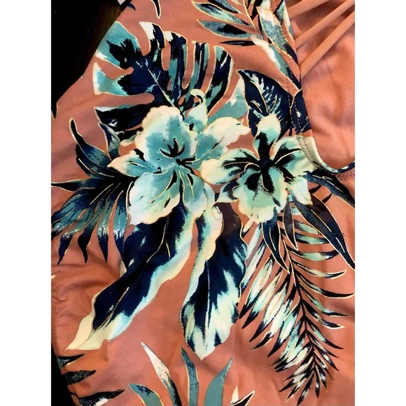Tropical Floral One Piece Swimsuit / Bathing suit with Macramé Back Medium. - Picture 6 of 7